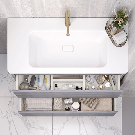 Тумба подвесная ПАРМА 100 /дымчатый серый/ AQUA DE MARCO