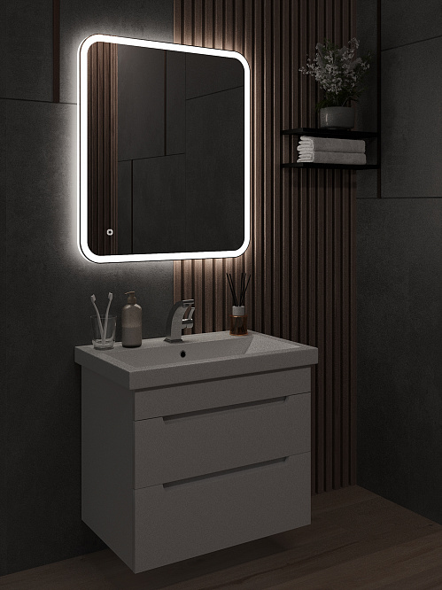 Зеркало с подсветкой КАПЕЛЛА (70*80 /80*70) /универсальное/ AQUA DE MARCO