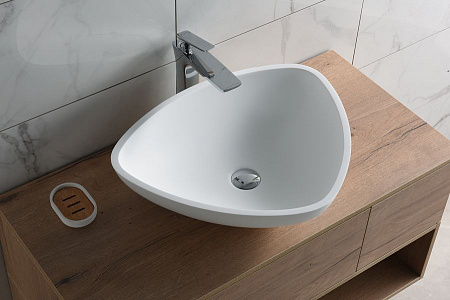 Alparini Adriana 57см Solid Surface раковина накладная матовая