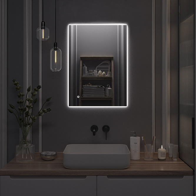 Зеркало с подсветкой СИРИУС (50*70 / 70*50) / универсальное/ AQUA DE MARCO